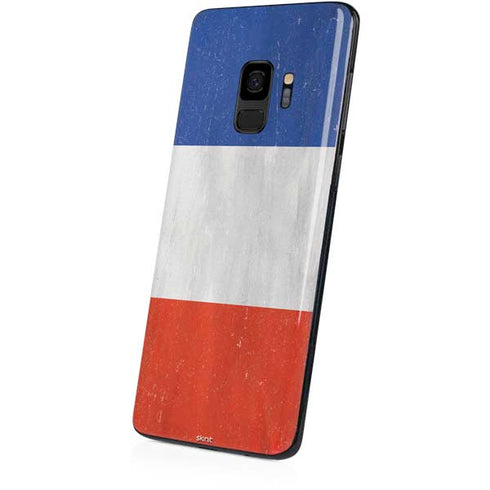 French Flag Distressed Galaxy S9 Skin